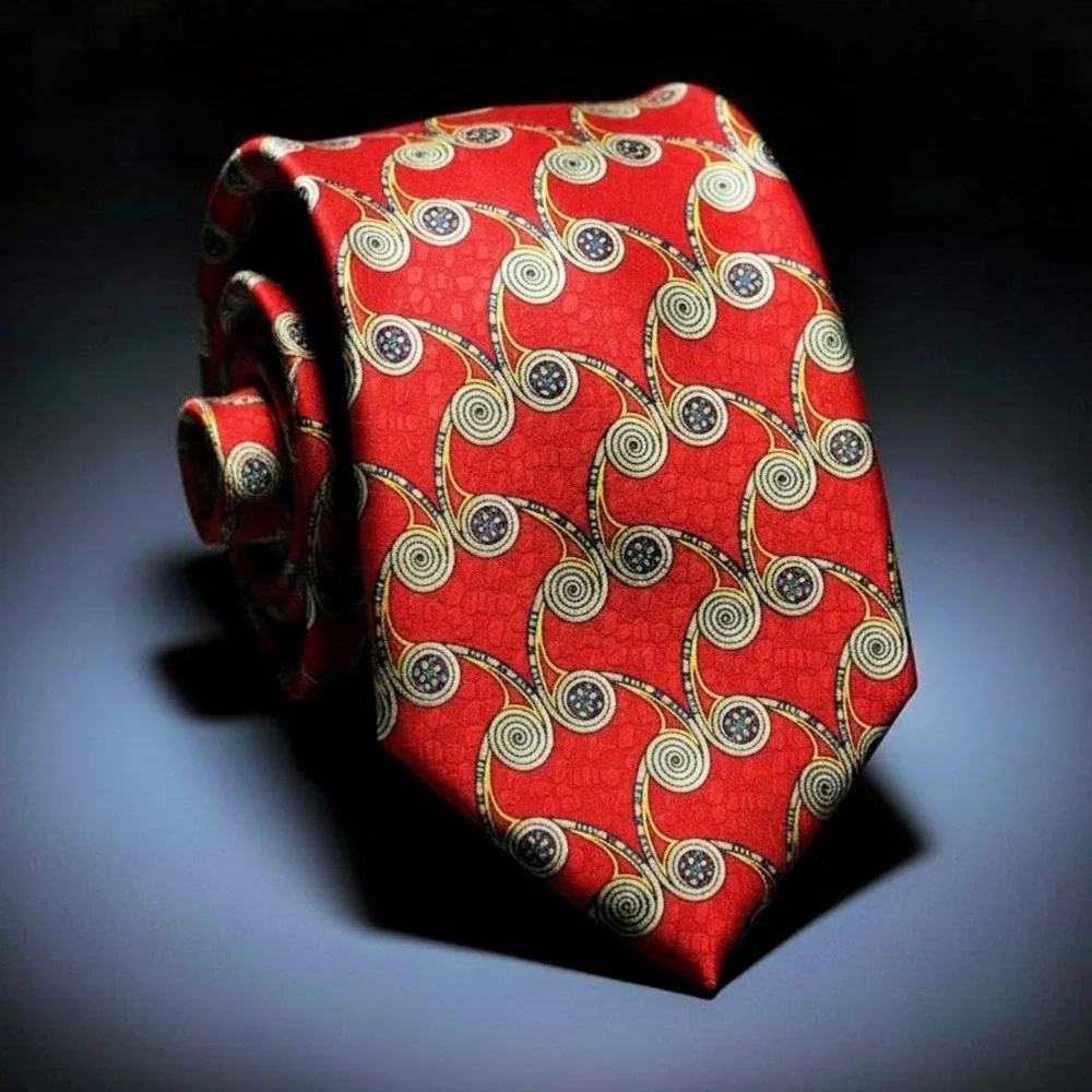 Robert Talbott Best of Class Men's Tie Red Geometric Luxury Silk Necktie Dad USA